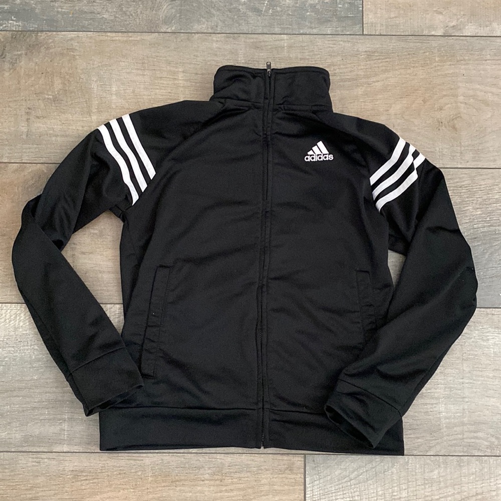 Boys Black Adidas Jacket 10/12 See pics